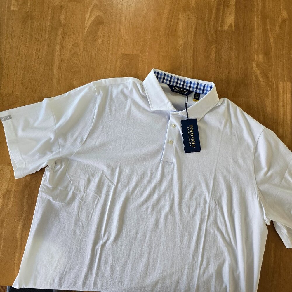 Polo Golf Ralph Lauren Men's Short Sleeve 3-Button Polo Shirt White Size XXL NWT
